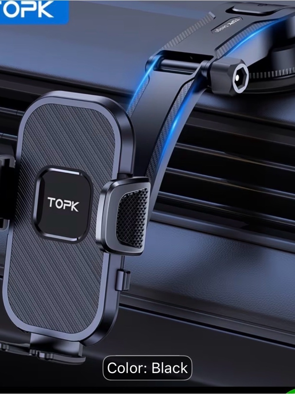 Black Car Vent Phone Holder - Secure Mount for Smartphones